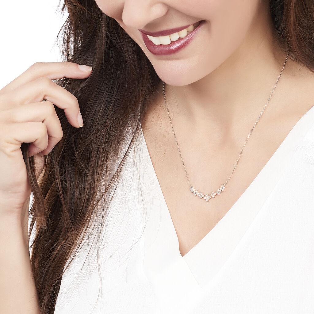 Collier Angellina Argent Rose Oxyde De Zirconium