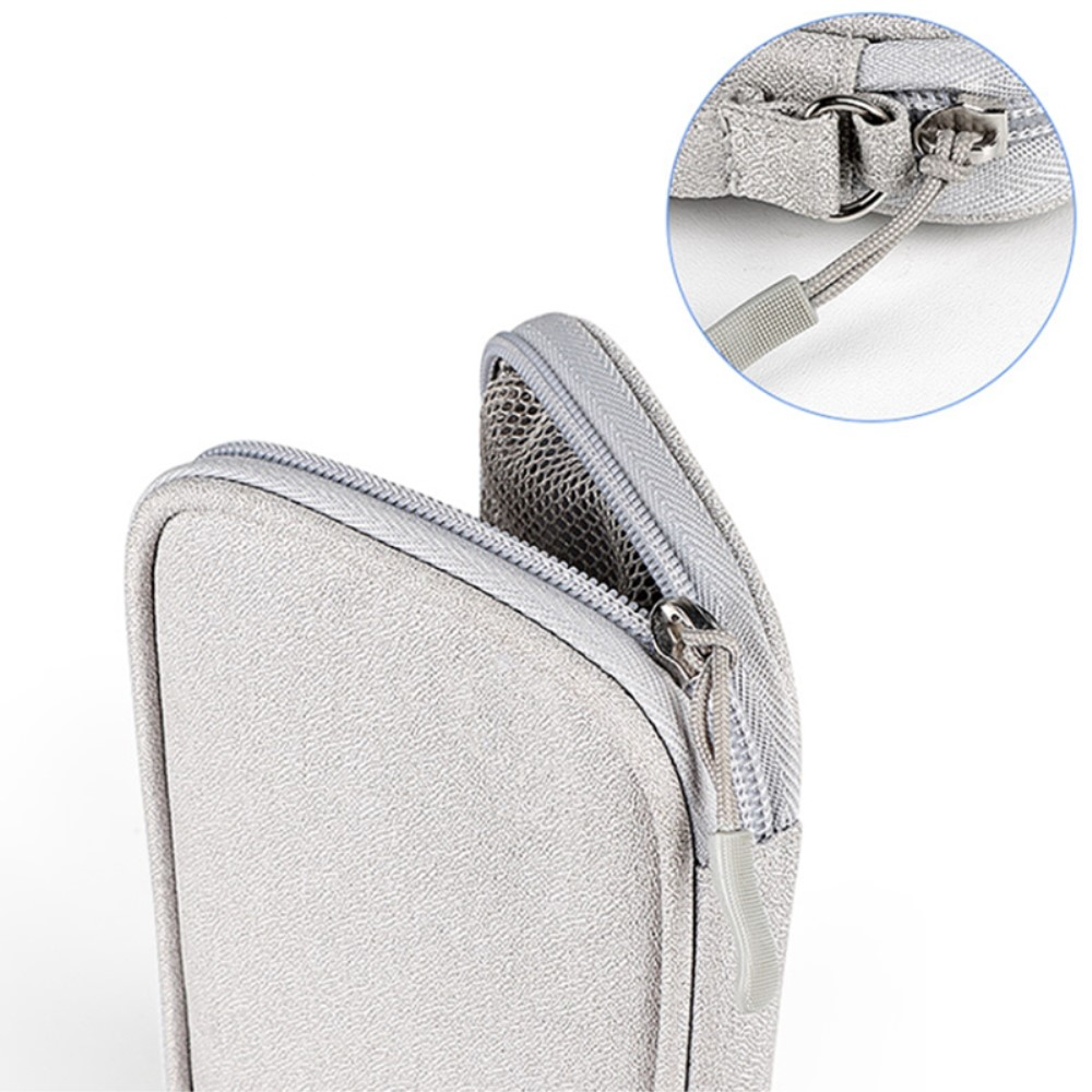 (19x11x3.5cm) Universal Stoff Tasche Reise Organizer für Smartphones / Ladekabel mit Reissverschluss (Grösse S) - Schwarz