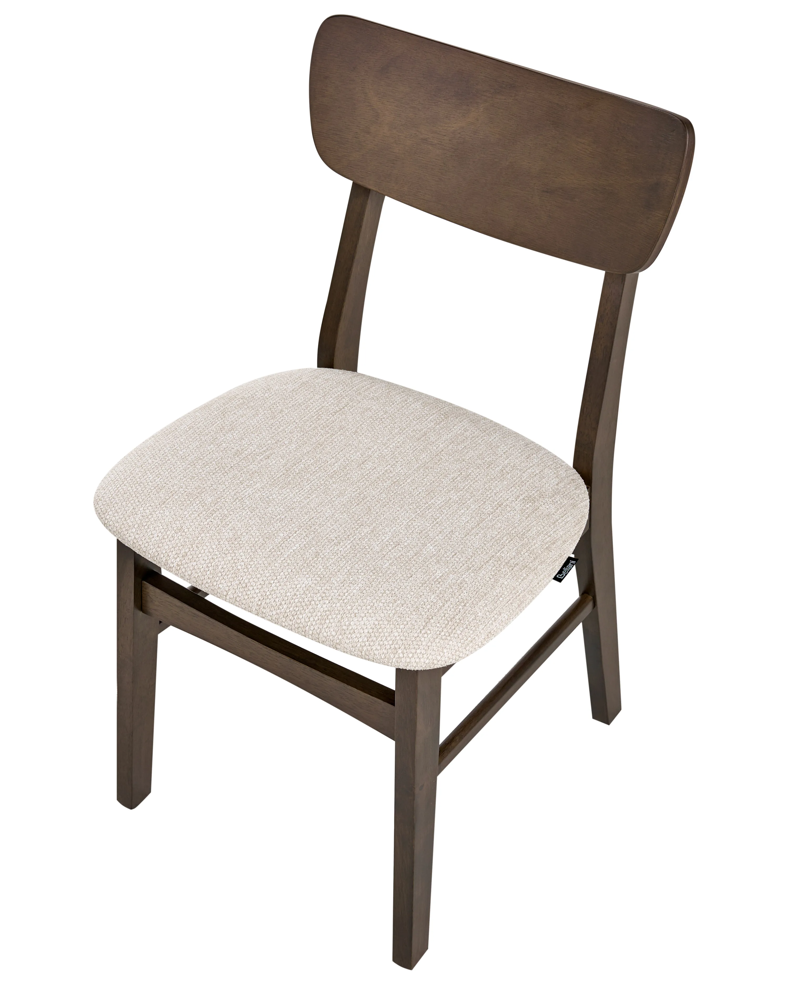 Set van 2 eetkamerstoelen ANOKA Hout Donkerbruin/beige