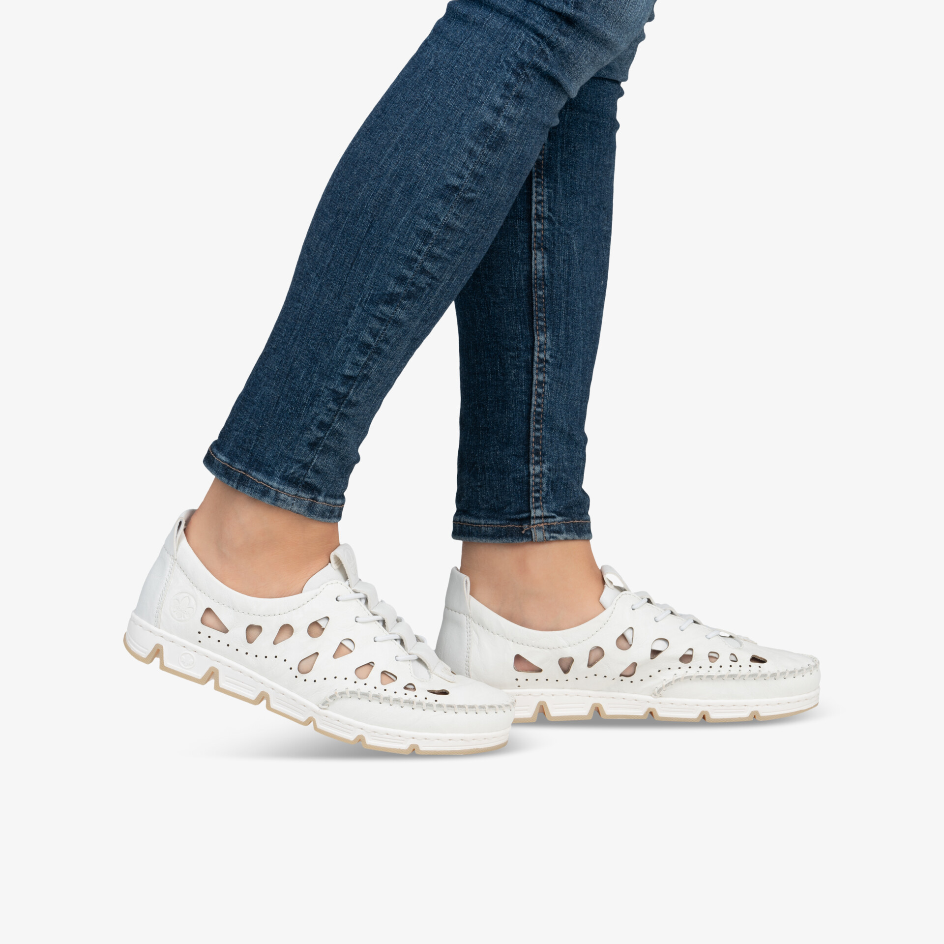 rieker Damen Slipper weiß