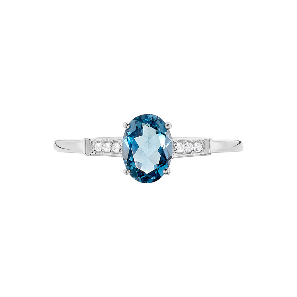 Bague Royanne Or Blanc Topaze Et Oxyde De Zirconium