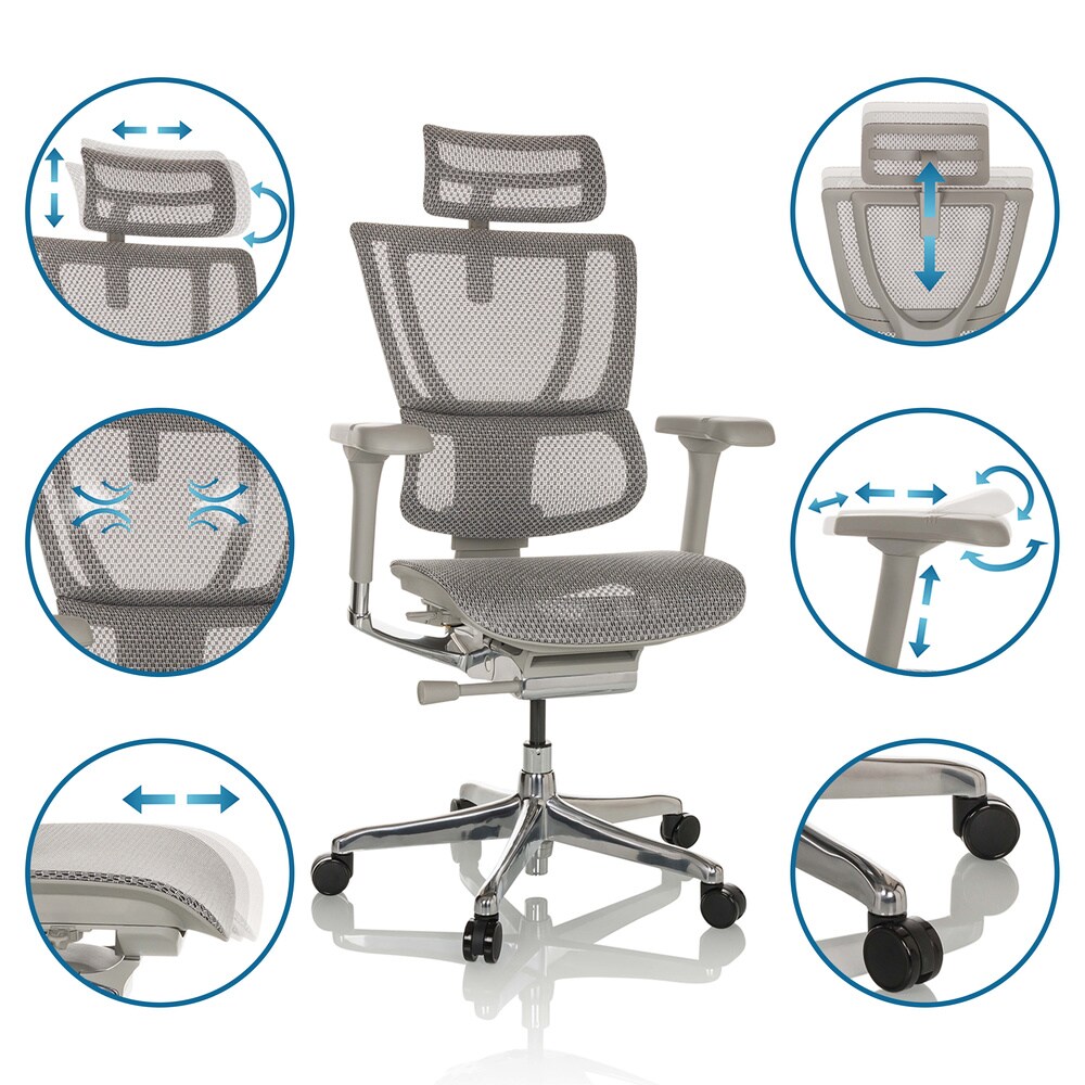 Luxus Chefsessel ERGOHUMAN SLIM G GEN2 Netzstoff mit Armlehnen (höhenverstellbar) hjh OFFICE