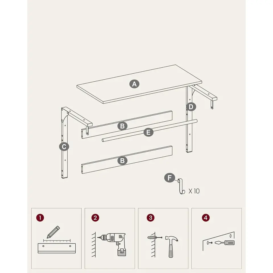Parya Home Wandkapstok met Opbergruimte – Halorganizer