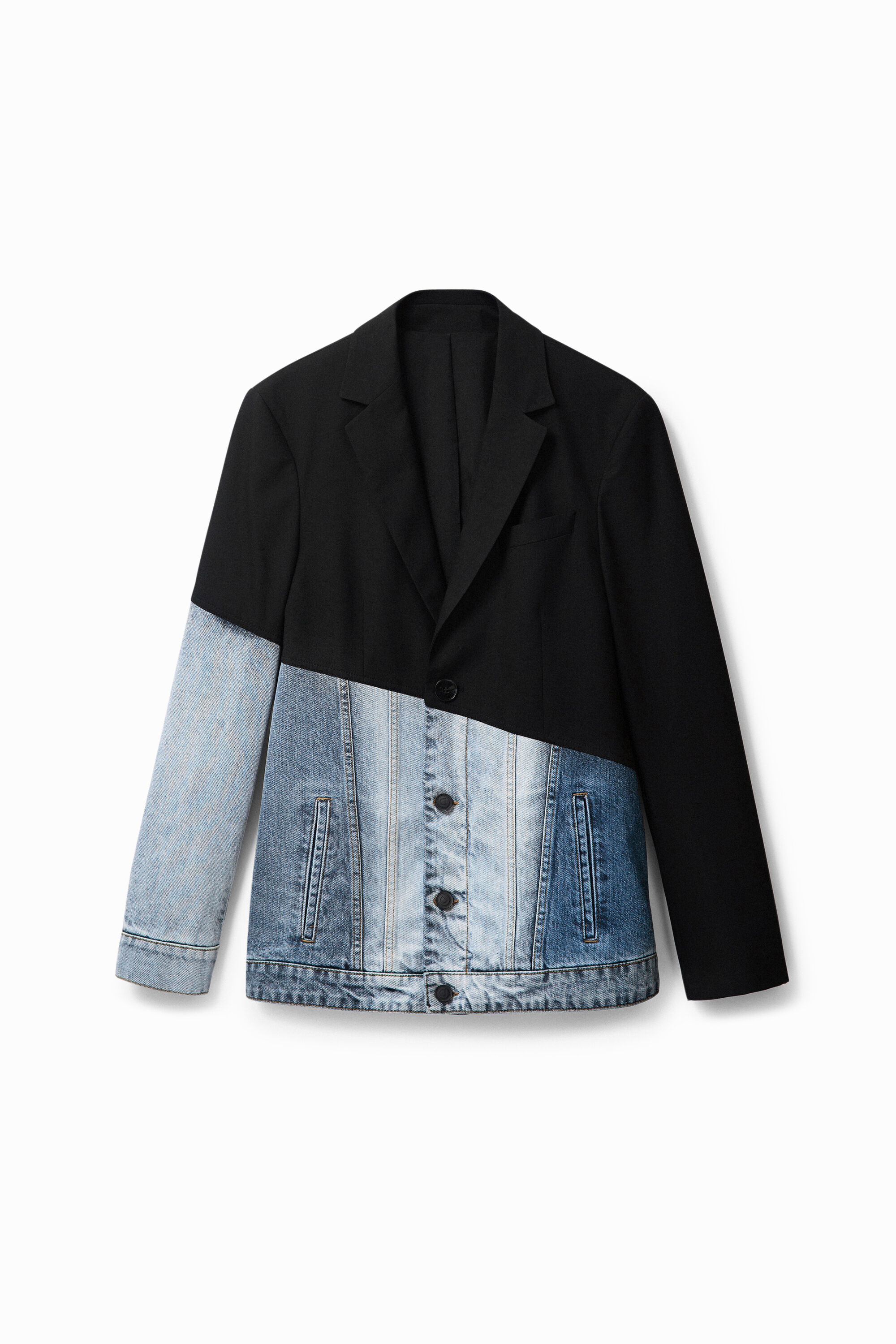 Blazer jean bi-matière