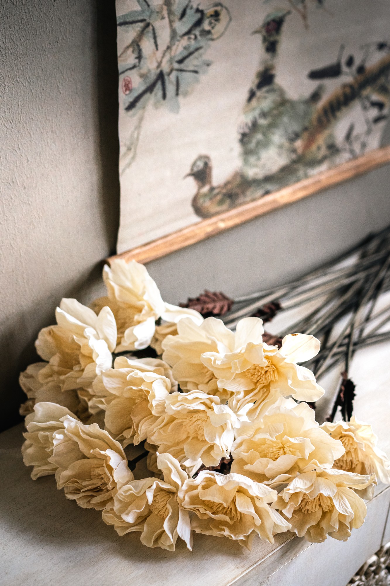Kunstblume 'Weiße Magnolie', L 76 cm, Ø 18 cm von fischer's lagerhaus