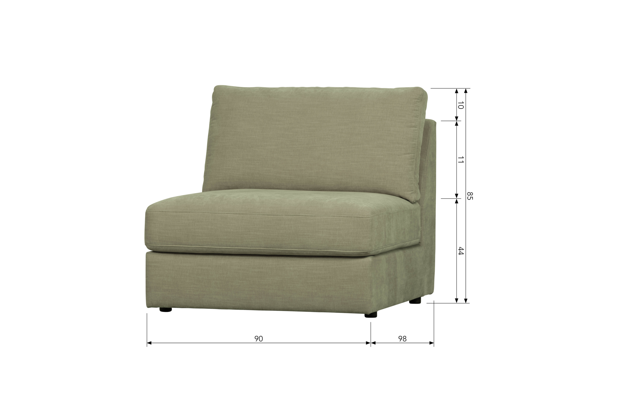 vtwonen 1-zits element Family zonder arm Family 1-zits Element Zonder Arm - Groen