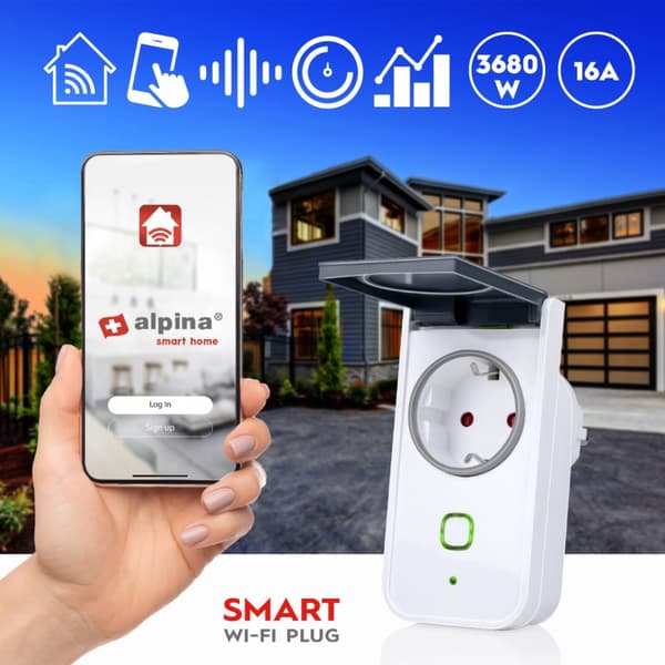 Alpina WiFi Outdoor Smart Plug 3680W + energimåling