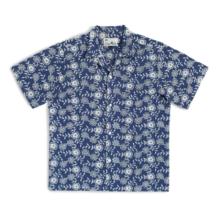Bather Chemisette Brodée Camp | Bleu