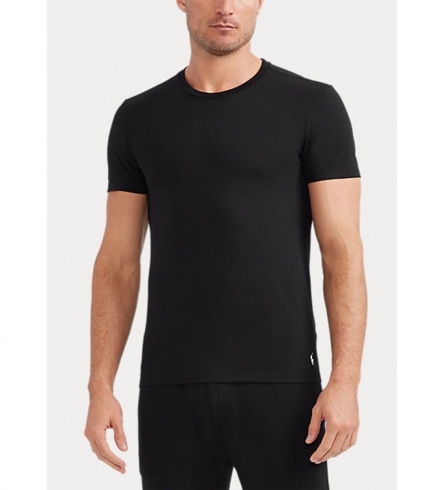 Conjunto de 3 camisetas Ralph Lauren de gola redonda: branca, cinza e preta.