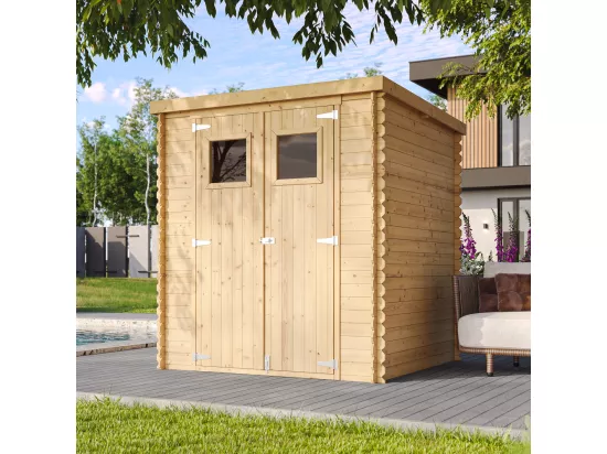 TIMBELA M309 Abri de jardin en bois - l204xL204xH200 cm/3.53 m2