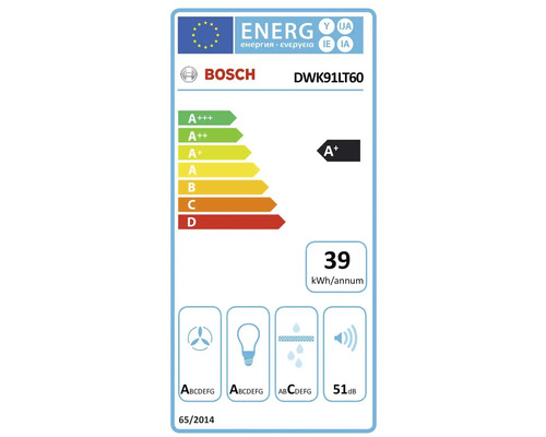 Bosch DWK91LT60 wandafzuigkap, 90 x 44,7 cm (B x D), zwart