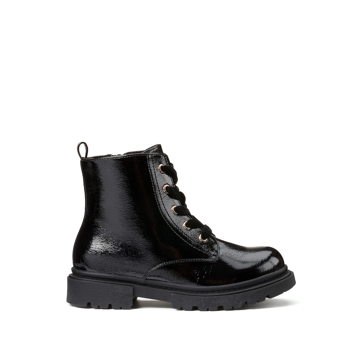 COLEÇÃO LA REDOUTE<br>Botas de cano curto pintadas com zíper e cadarços