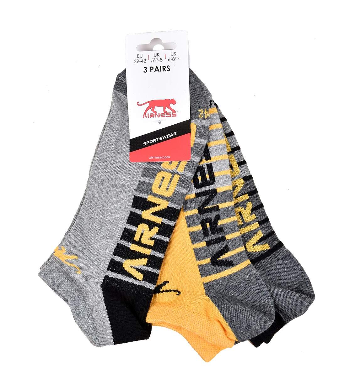 Chaussettes Homme AIRNESS Qualité et Confort-Assortiment modèles photos selon arrivages- Pack de 12 Paires AIRNESS SNEAKER fantaisies