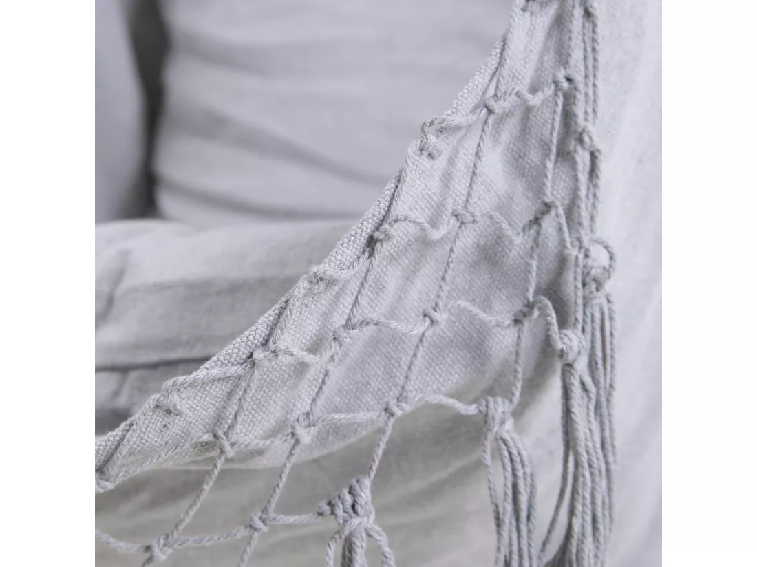 Fauteuil suspendu Hamac à bascule Gris pour Jardin avec Coussins