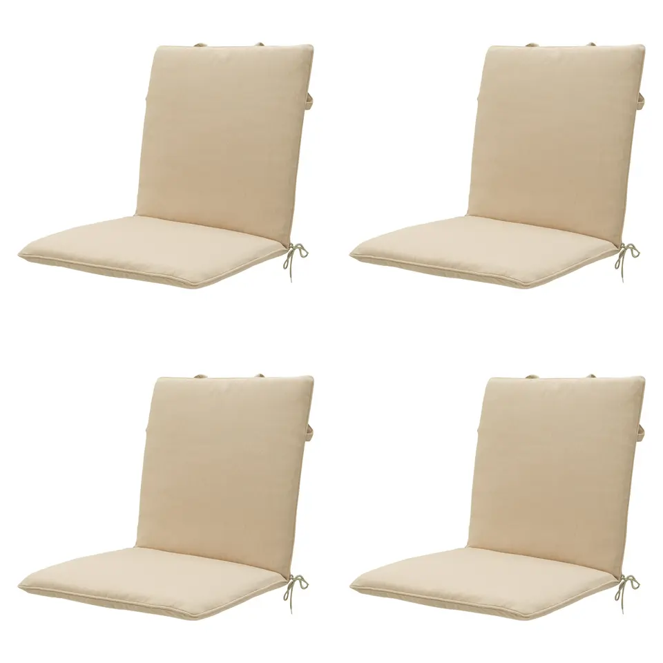 Madison - Stapelstoelkussen Beige canvas eco  - Ca. 97x49 cm - Set van 4