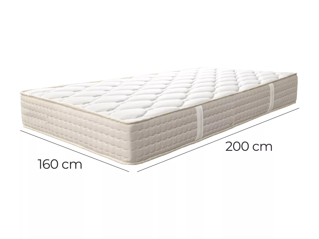Matelas réversible DENIA 160x200 cm, en mousse haute densité, indépendance du couchage, ferme, face été/hiver, épaisseur 20 cm
