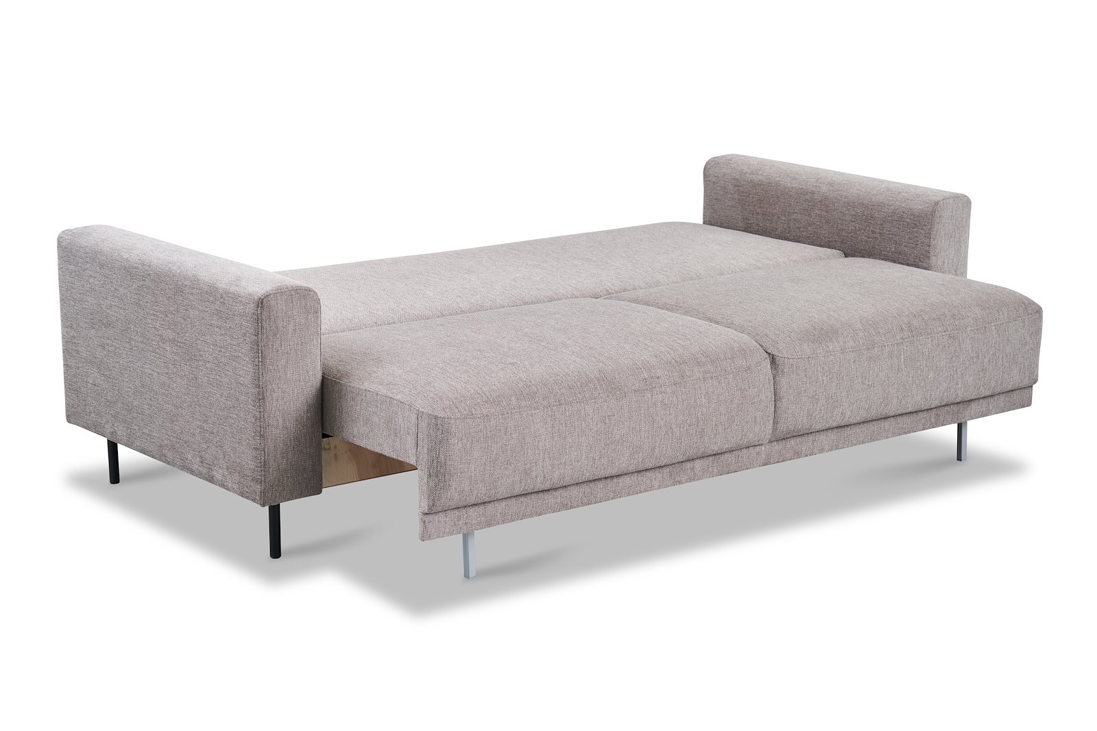 Portland sovesofa Tekstil Brego 34 Stone med sorte ben
