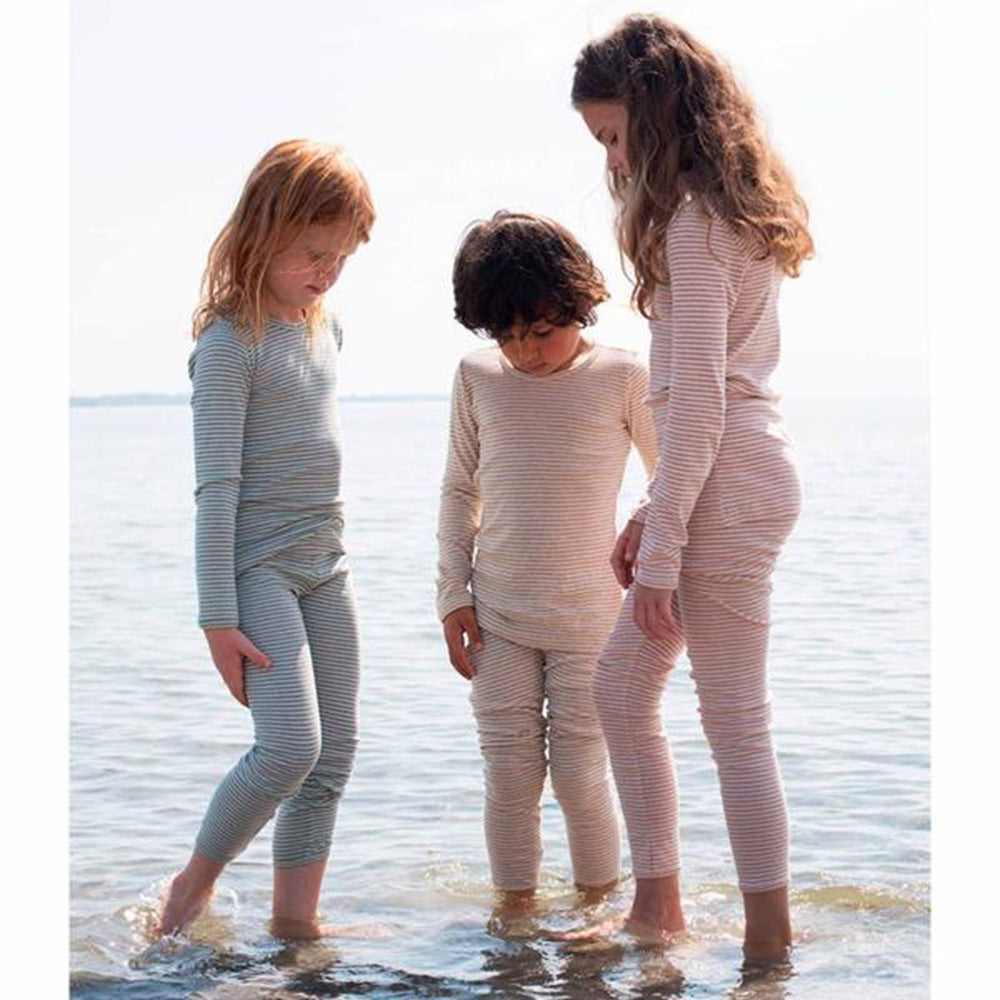 Oat/Offwhite Stripe Leggings - Serendipity → Luksusbaby.dk