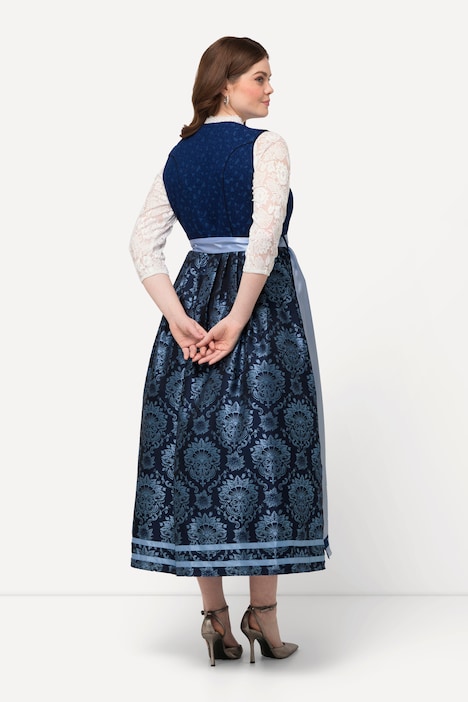 Dirndl, Reißverschluss, Carree-Ausschnitt, ärmellos