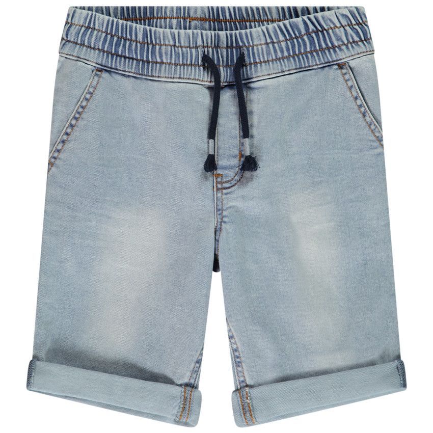 Bermuda effet jean à taille élastiquée pour garçon - Bleu