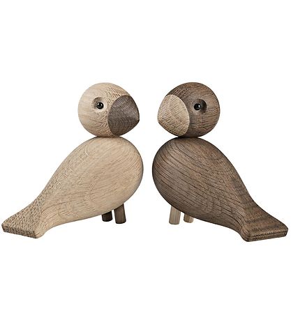 Kay Bojesen Holzfiguren - Turteltauben - 9 cm - Eiche/Räuchereic