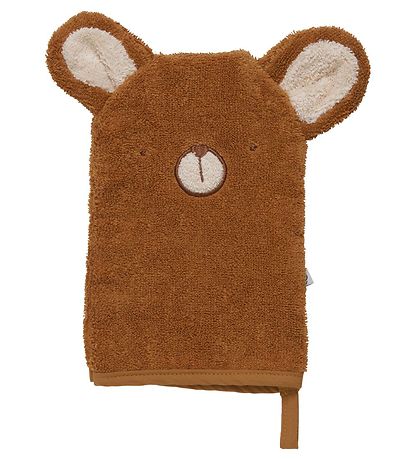 Pippi Vaskehandske - 14x21 cm - Almond m. Bj?rn