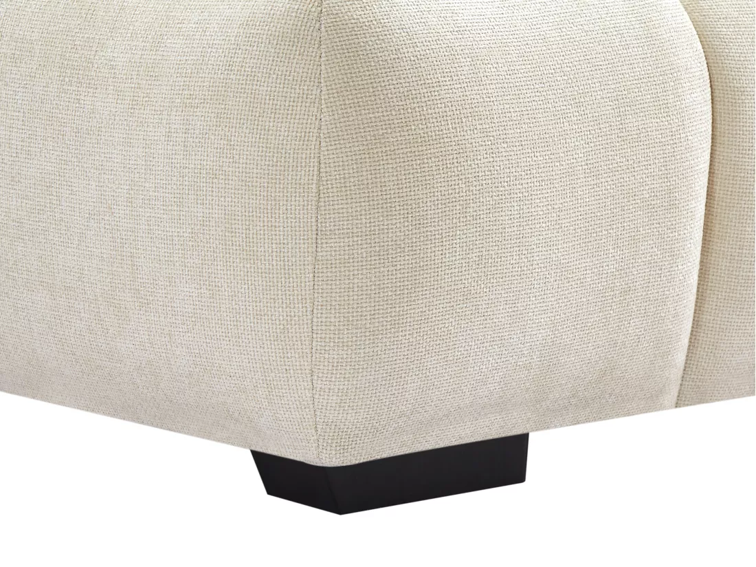 Canapé d'angle droit en tissu beige BERENIA