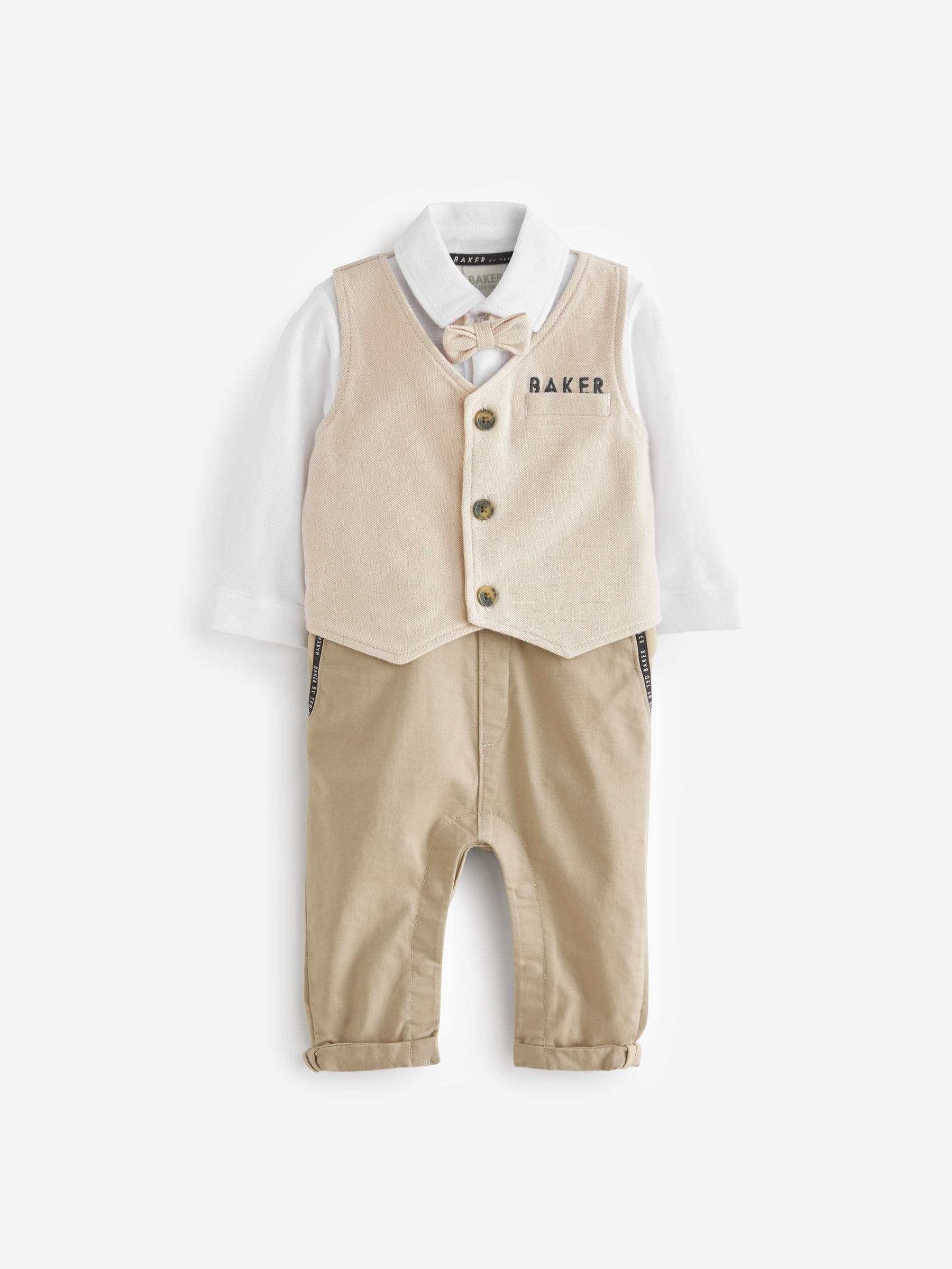 Baker By Ted Baker blauw modieus tweedelig lijkend rompertje