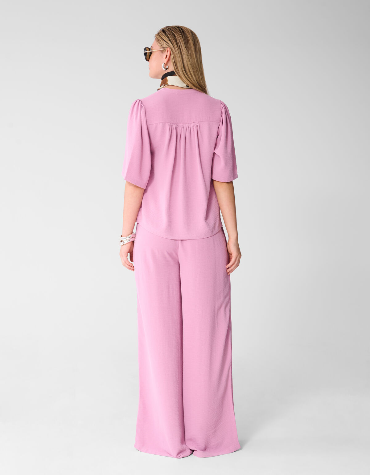 Twist Wide Leg Fit Broek Roze
