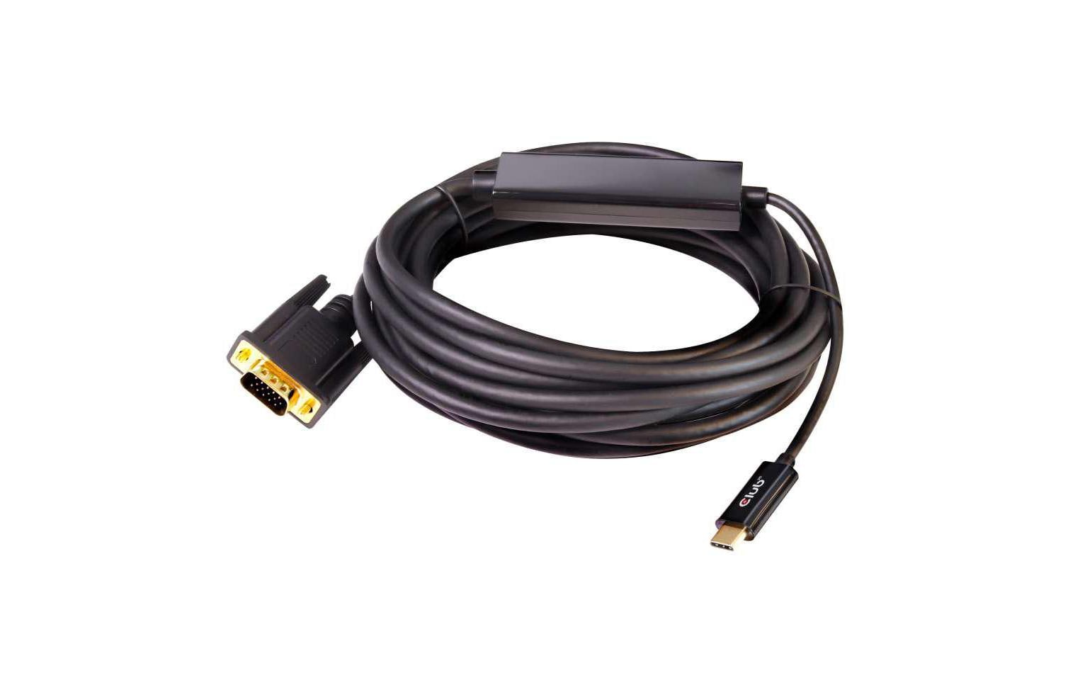 Kabel USB Type-C - VGA, 5 m, AktivAktives USB Typ C auf VGA Adapterkabel