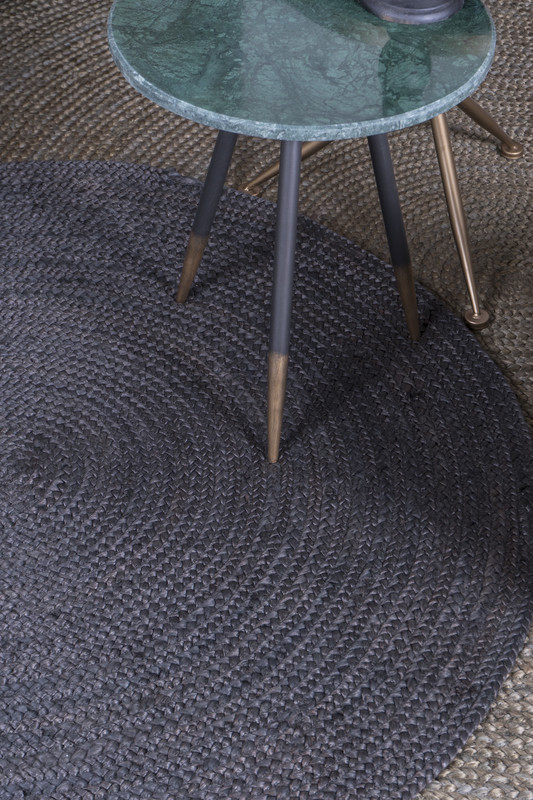 Vloerkleed Jute Antraciet rond ø200 cm