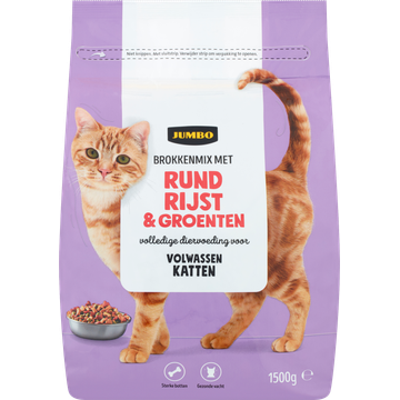 Jumbo Brokkenmix met Rund Rijst & Groenten Katten Volwassen 1,5kg