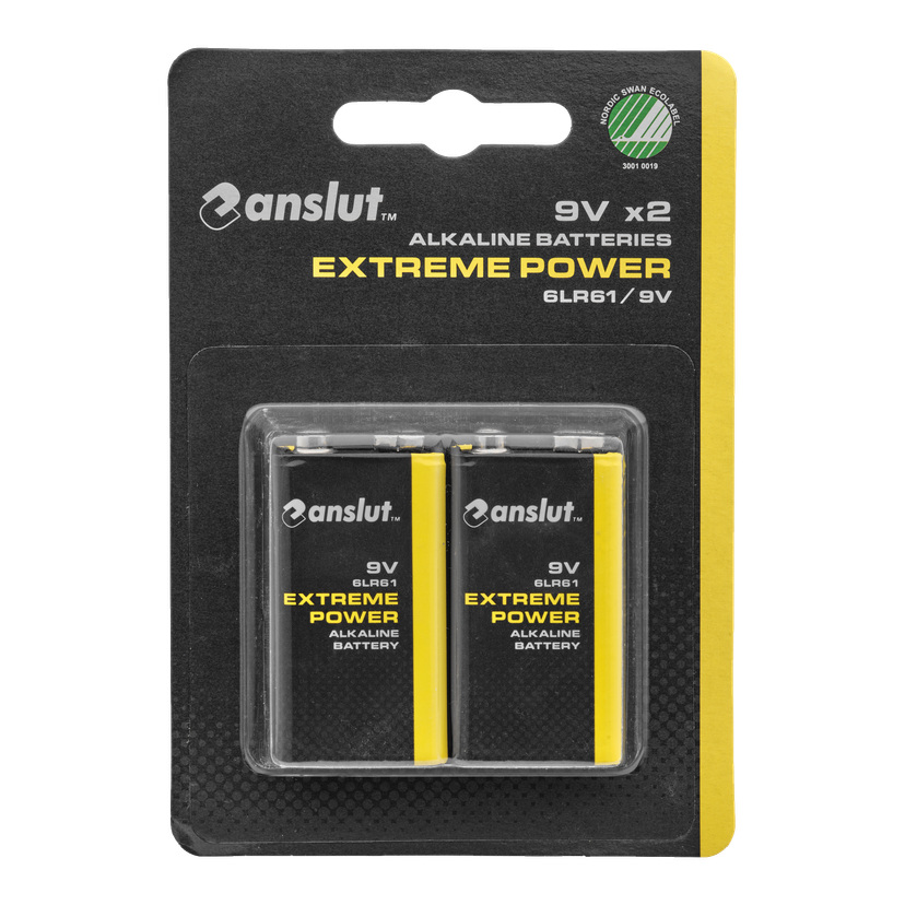 9 V-batterier 2-pk