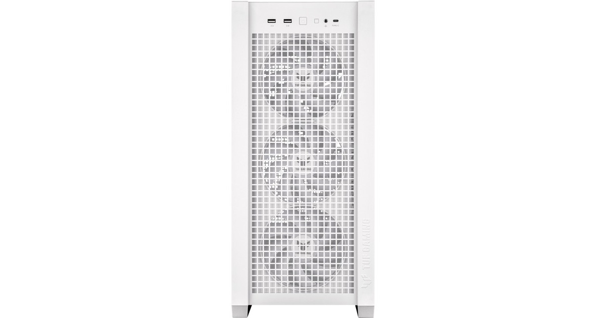 ASUSTUF Gaming GT302 ARGB midi tower behuizing  (Wit | 2x USB-A | 1x USB-C | RGB | Tempered Glass)
