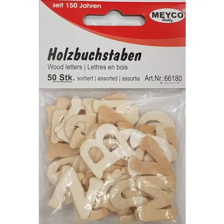 Meyco Holzbuchstaben 50 Stück sortiert