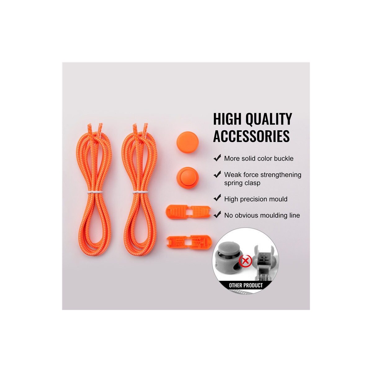 No-tie elastiske skolisser Oransje