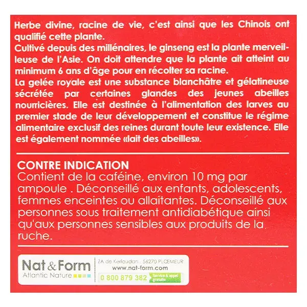 Nat & Form Original Ginseng Gelée Royale 30 ampoules