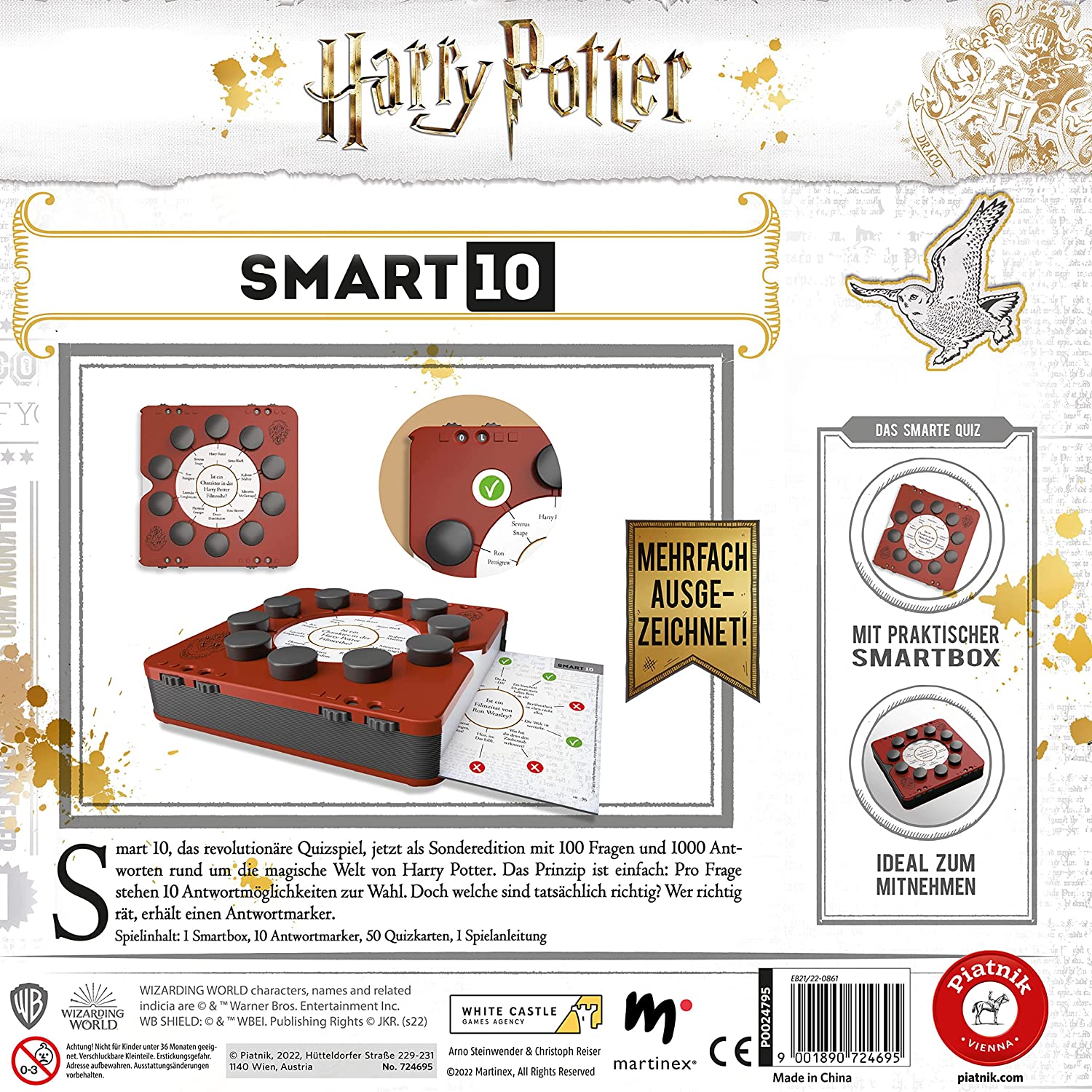 Piatnik - Smart 10 - Harry Potter Quizspiel Gesellschaftsspiel Spiel