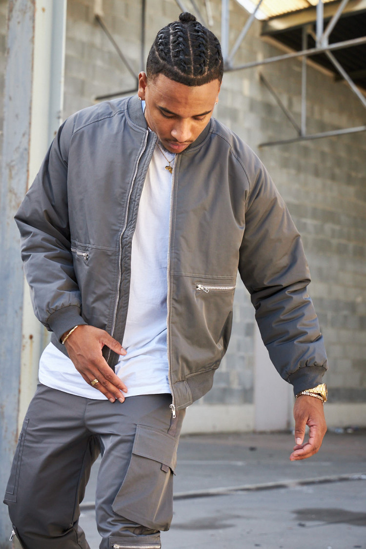 Ensemble 2 pièces bomber + pantalon gris