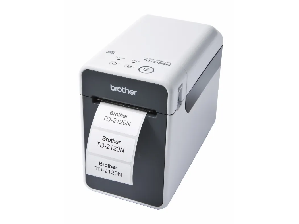 Brother TD-2120N - Etiketprinter - direkte termisk - Rulle (6,3 cm) - 203 dpi - op til 152.4 mm/sek. - USB 2.0, LAN, seriel, USB vært - skærer