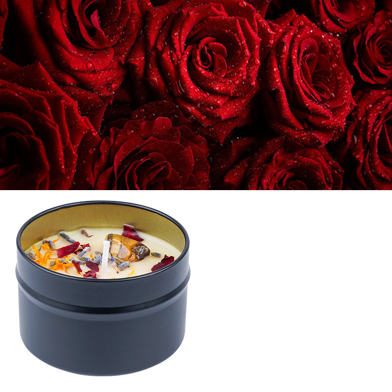 Duft Kerze in Dose Aromatherapie Sojawachs Kerze Home Deko Blumen - Rose