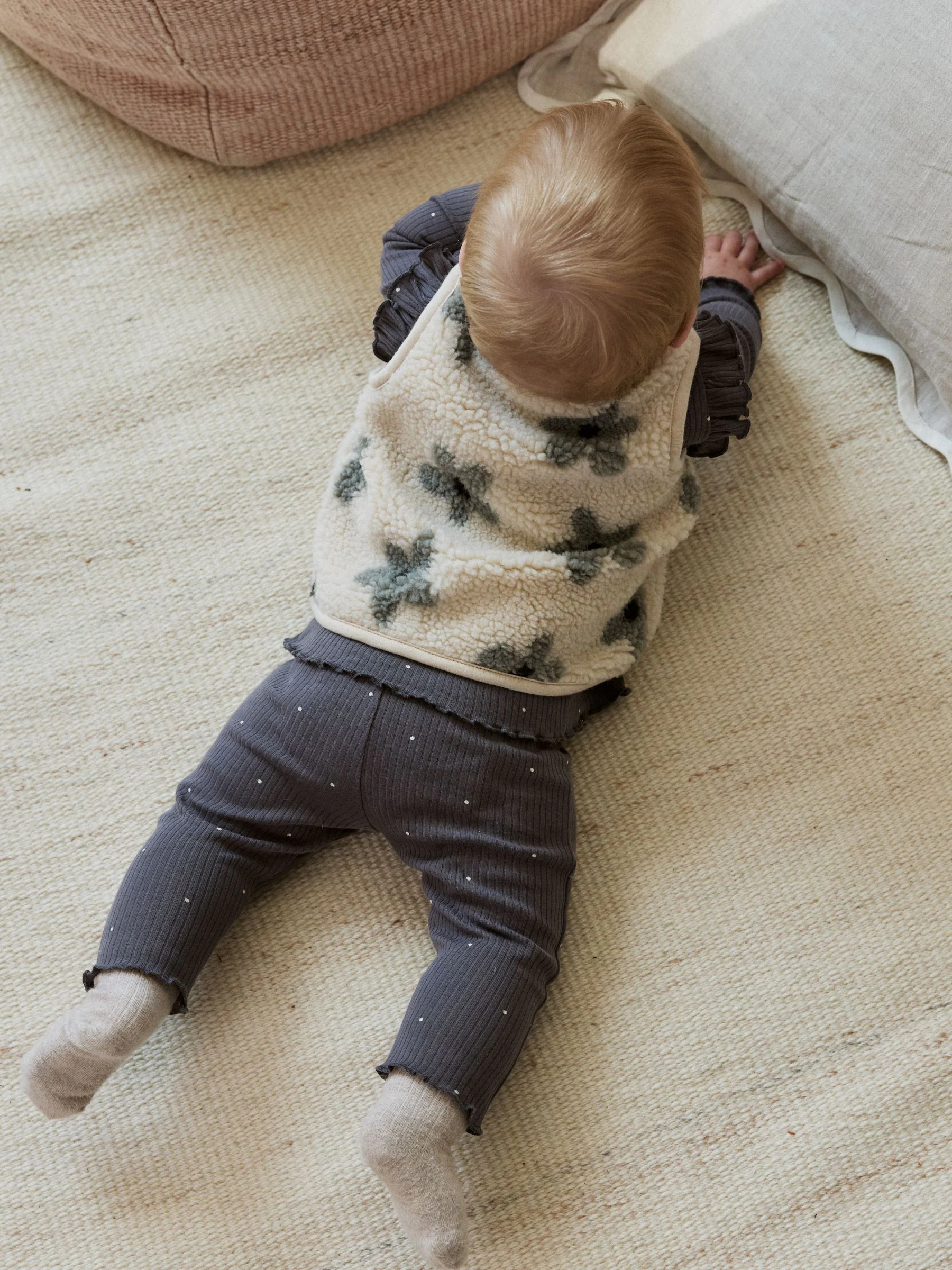 Grijs met bloemen - Babyset van top met Lange mouwen en Leggings met Bodywarmer 3 -delig (0mnd -2jr)