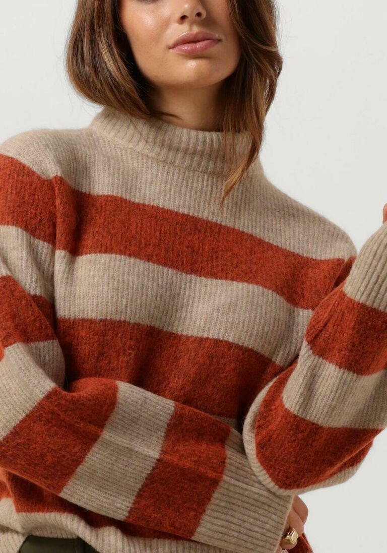 MOS MOSH oranje mos mosh coltrui mmaidy thora stripe rollneck knit