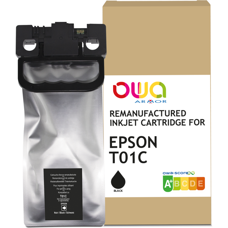 Cartouche d'encre remanufacturée OWA - standard - Noir - pour EPSON C13T01C100