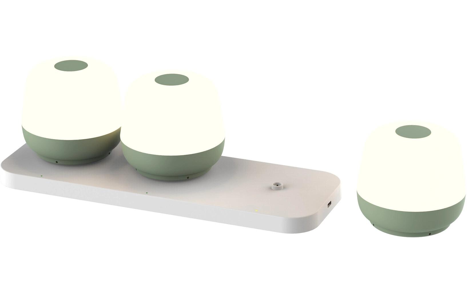 Akku-Tischleuchte MoveGlow 3er Set, GrünAkku-Tischleuchte 3er-Set mit Ladestation