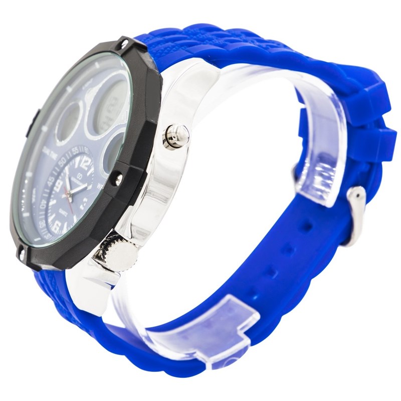 Coffret montre Homme GIORGIO bracelet Silicone Bleu