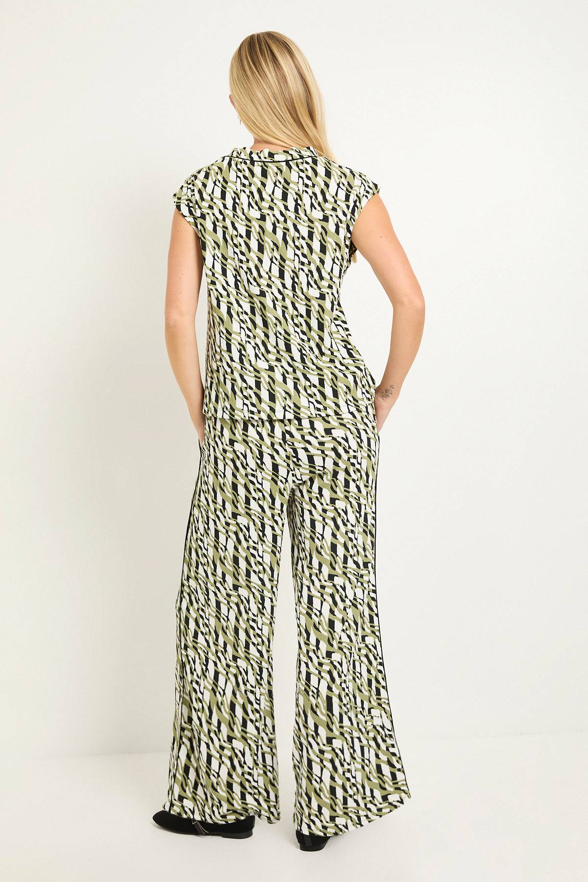 Wallis Pantalon Petite À Contraste En Jersey Géométrique