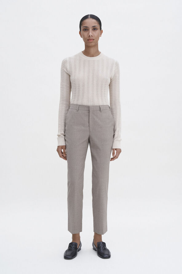 Filippa K Emma Cropped Cool Wool Trouser Faded khak