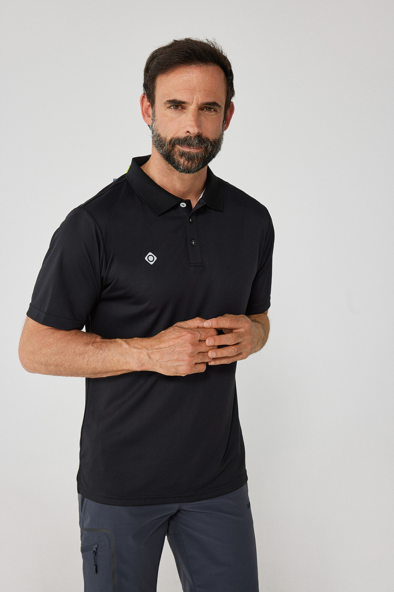 Camisa polo técnica de manga curta - Preta