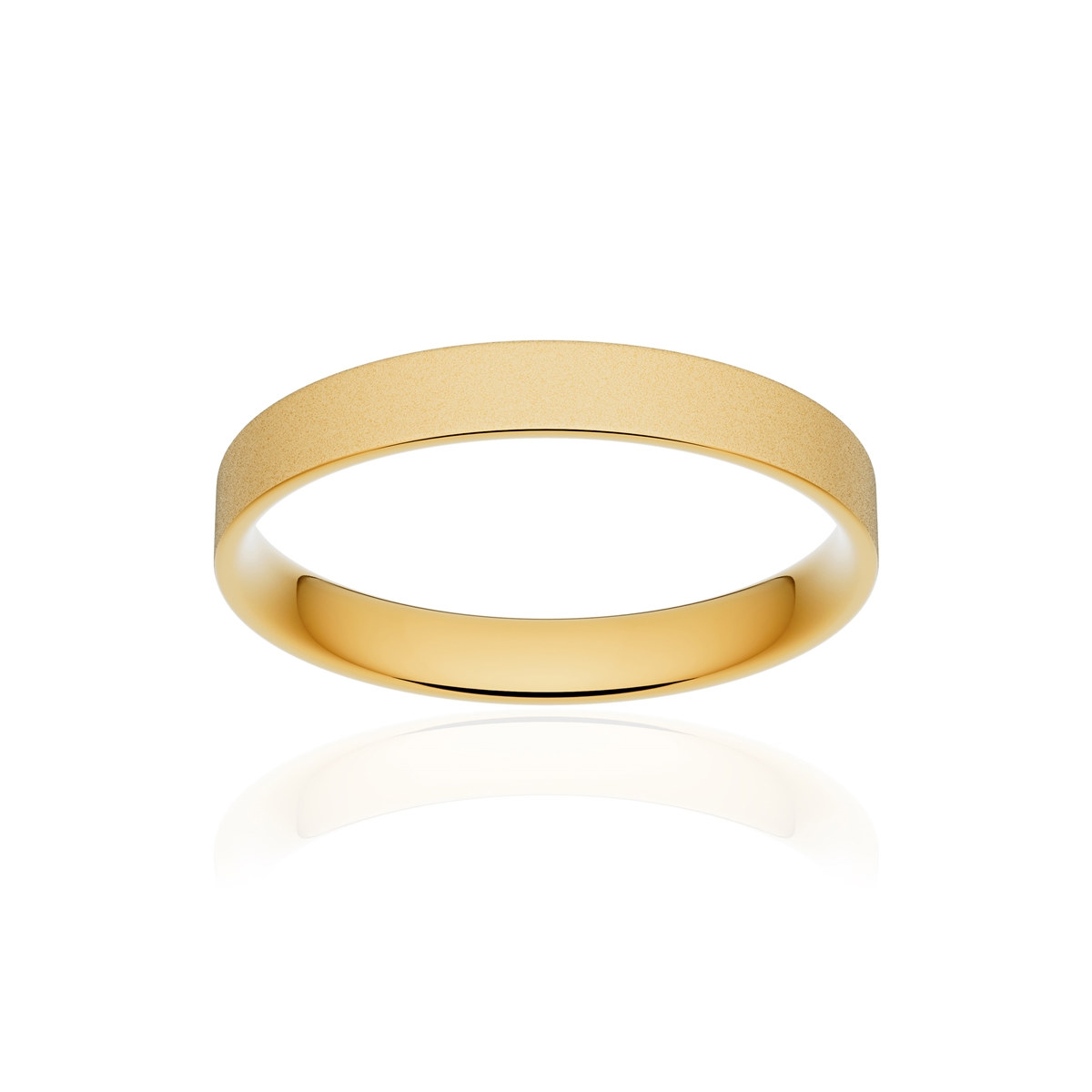 Alliance or 375 jaune sablé ruban plat confort 3mm